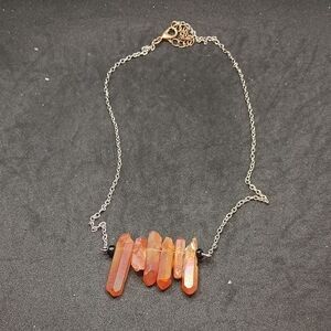 Handmade Orange Crystal Necklace